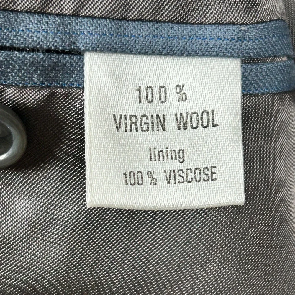 Venezia Sport Coat Blue Mens Size 50 R 100% Virgin Wool Pinstripe Italy